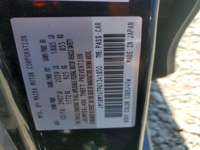 63788776 :رقم المزاد ، JM1BM1U79G1341850 vin ، 2016 Mazda 3 مزاد بيع