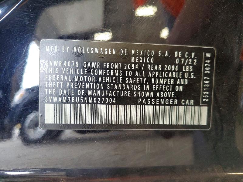 Продажа на аукционе авто 2022 Volkswagen Jetta, vin: 3VWAM7BU5NM027004, номер лота: 64765306