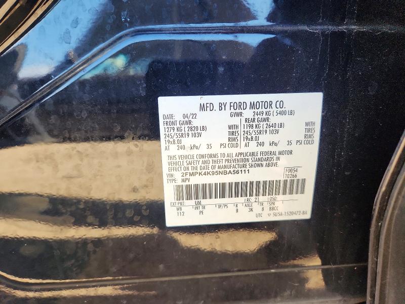 Продажа на аукционе авто 2022 Ford Edge, vin: 2FMPK4K95NBA56111, номер лота: 66061326