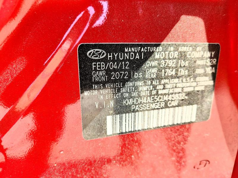 Aukcja sprzedaży 2012 Hyundai Elantra, vin: KMHDH4AE5CU443832, numer aukcji: 66830516