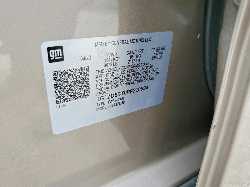 66595076 :رقم المزاد ، 1G1ZD5ST0PF210534 vin ، 2023 Chevrolet Malibu مزاد بيع