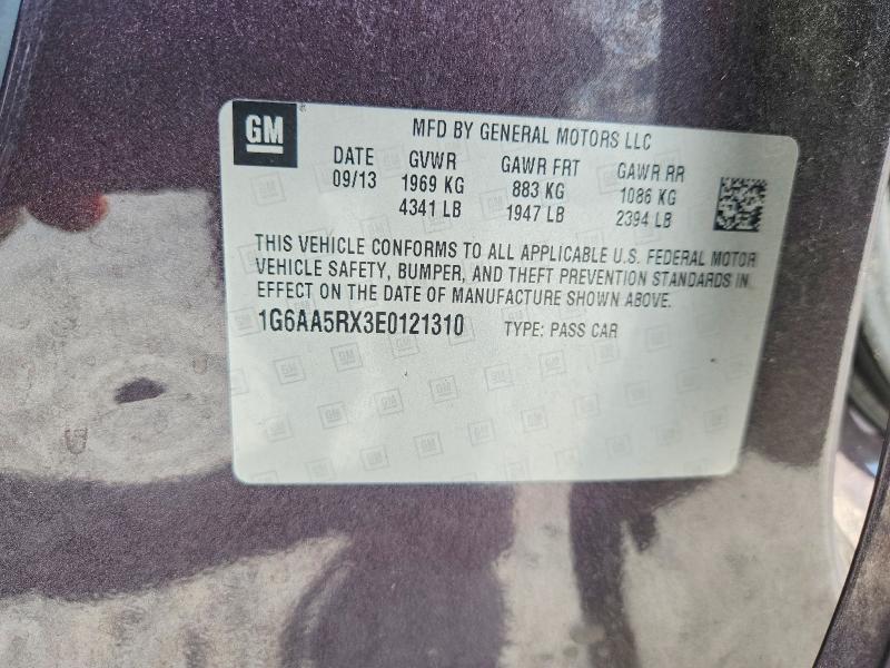 63619366 :رقم المزاد ، 1G6AA5RX3E0121310 vin ، 2014 Cadillac Ats مزاد بيع