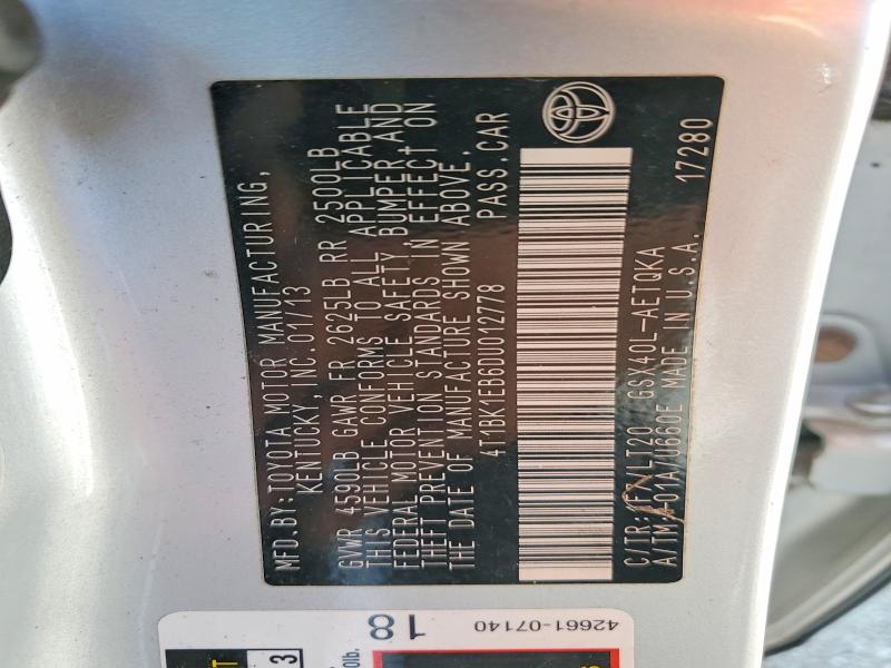 Aukcja sprzedaży 2013 Toyota Avalon, vin: 4T1BK1EB6DU012778, numer aukcji: 66291426