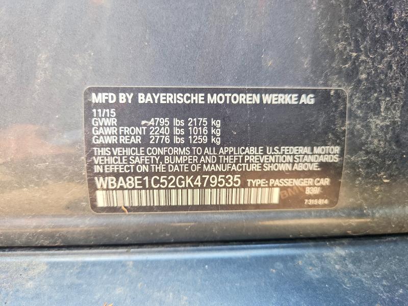 Aukcja sprzedaży 2016 Bmw 330e, vin: WBA8E1C52GK479535, numer aukcji: 63889426