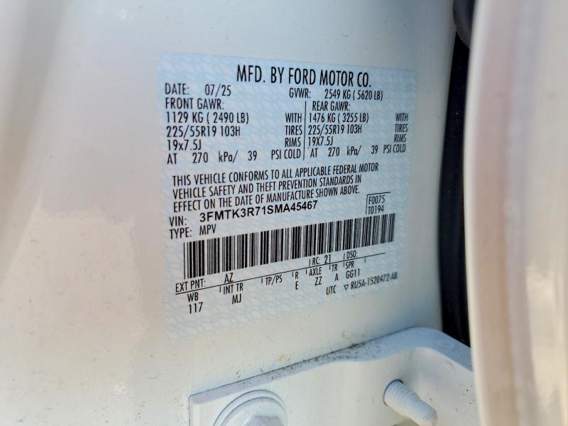 Продажа на аукционе авто 2025 Ford Mustang Mach-e, vin: 3FMTK3R71SMA45467, номер лота: 65390146