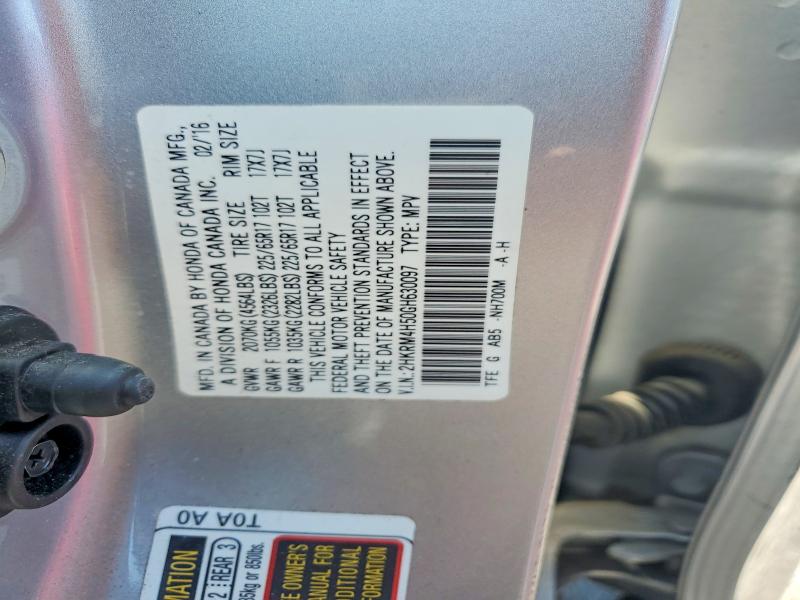 2016 Honda Cr-v მანქანა იყიდება აუქციონზე, vin: 2HKRM4H50GH630097, აუქციონის ნომერი: 63355016