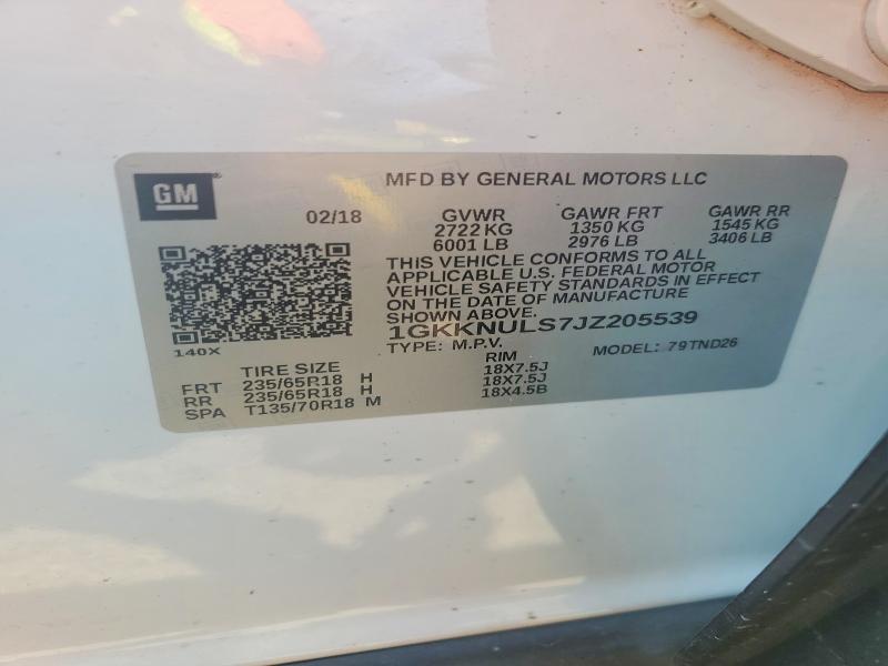 Aukcja sprzedaży 2018 Gmc Acadia, vin: 1GKKNULS7JZ205539, numer aukcji: 64836406