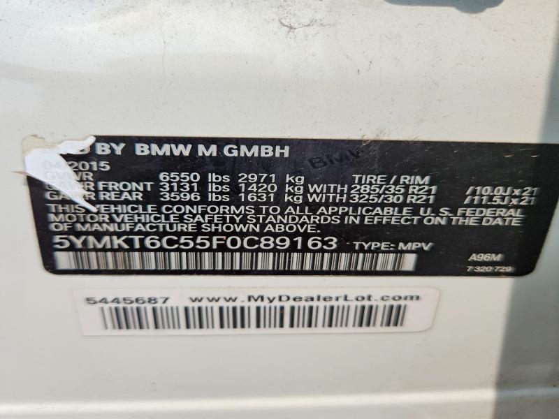 Aukcja sprzedaży 2015 Bmw X5, vin: 5YMKT6C55F0C89163, numer aukcji: 63302906