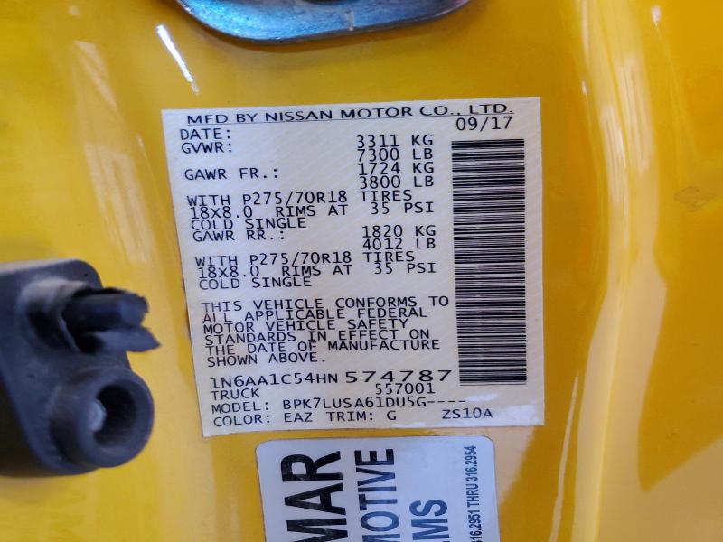 Продаж на аукціоні авто 2017 Nissan Titan, vin: 1N6AA1C54HN574787, номер лоту: 66633086