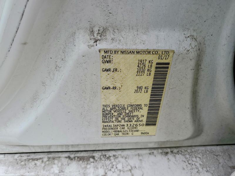 65280306 :رقم المزاد ، 1N4AL3AP2HN332650 vin ، 2017 Nissan Altima مزاد بيع