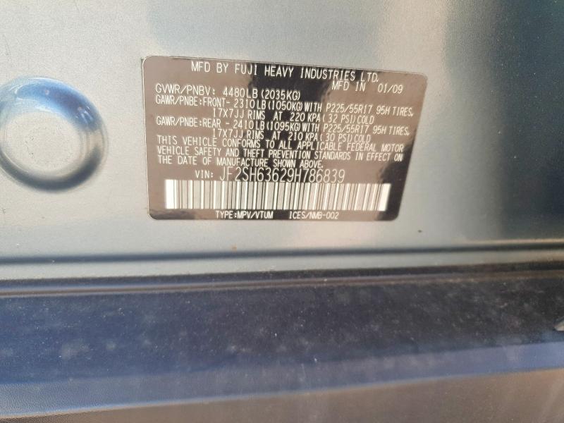Aukcja sprzedaży 2009 Subaru Forester, vin: JF2SH63629H786839, numer aukcji: 66628736