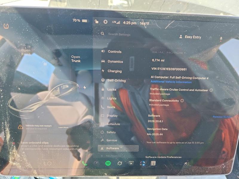 Aukcja sprzedaży 2025 Tesla Model 3, vin: 5YJ3E1EB3SF000951, numer aukcji: 63249676