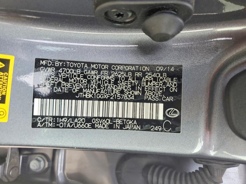 Aukcja sprzedaży 2015 Lexus Es, vin: JTHBK1GGXF2157834, numer aukcji: 62931196