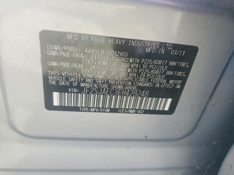 Продаж на аукціоні авто 2014 Subaru Forester, vin: JF2SJAEC3EH428248, номер лоту: 63387076