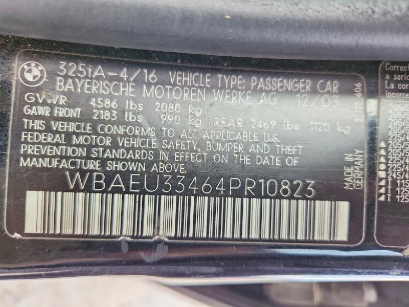 Auction sale of the 2004 Bmw 325, vin: WBAEU33464PR10823, lot number: 66979906