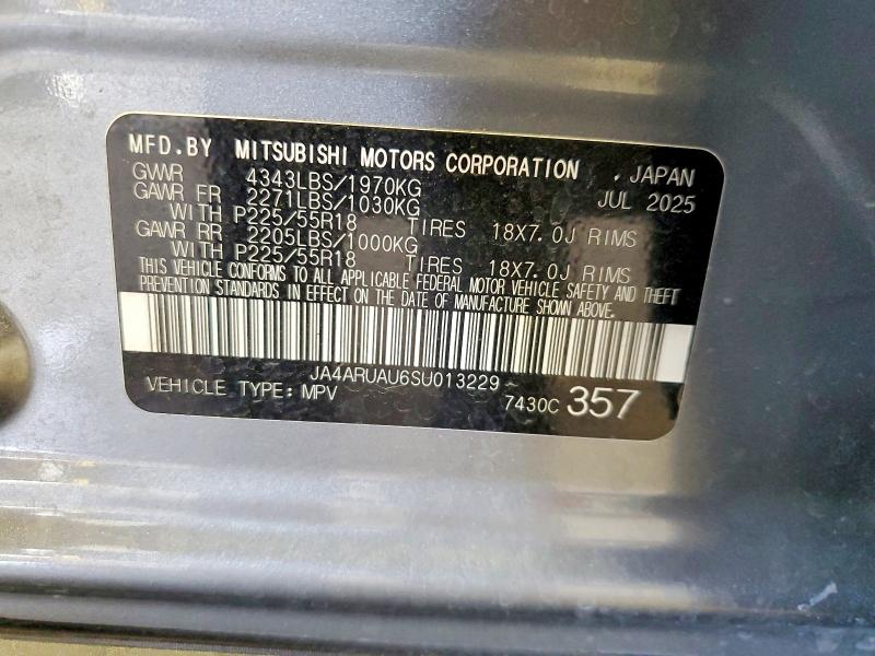 Aukcja sprzedaży 2025 Mitsubishi Outlander Sport, vin: JA4ARUAU6SU013229, numer aukcji: 66574816