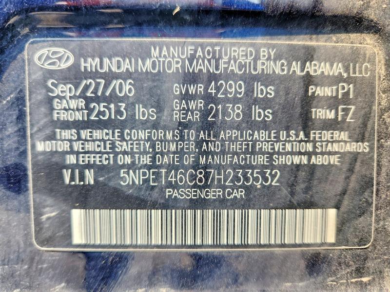 Продажа на аукционе авто 2007 Hyundai Sonata, vin: 5NPET46C87H233532, номер лота: 63745576