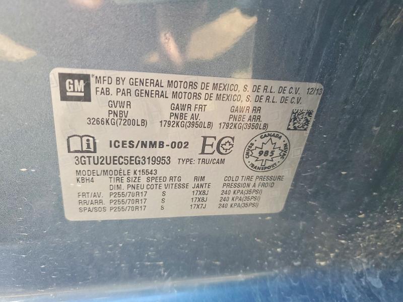 2014 Gmc Sierra მანქანა იყიდება აუქციონზე, vin: 3GTU2UEC5EG319953, აუქციონის ნომერი: 65526446