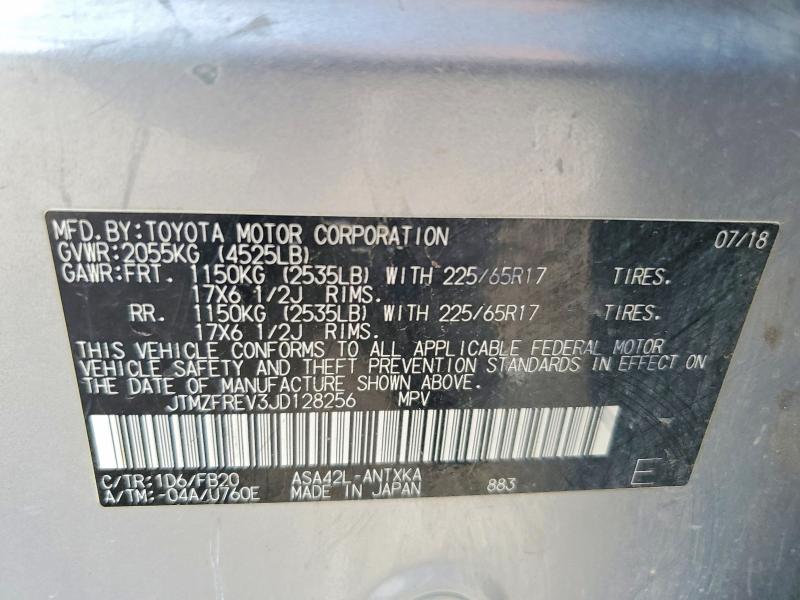 Продажа на аукционе авто 2018 Toyota Rav4, vin: JTMZFREV3JD128256, номер лота: 66589526