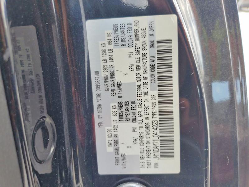 64537566 :رقم المزاد ، JM1NDAM71L0414223 vin ، 2020 Mazda Mx-5 Miata مزاد بيع