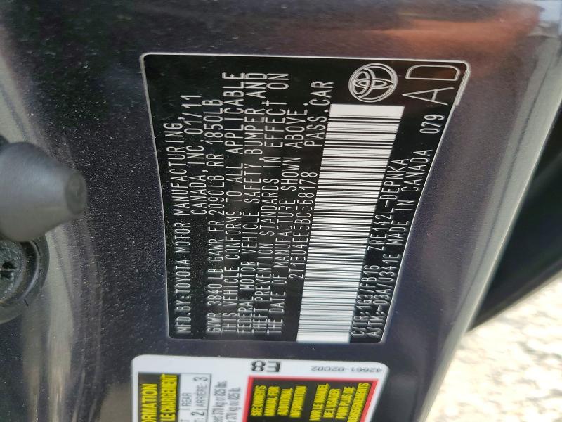 Продаж на аукціоні авто 2011 Toyota Corolla, vin: 2T1BU4EE5BC568178, номер лоту: 66221886