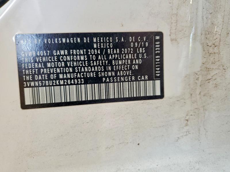 Aukcja sprzedaży 2019 Volkswagen Jetta, vin: 3VWN57BU2KM264933, numer aukcji: 66803116