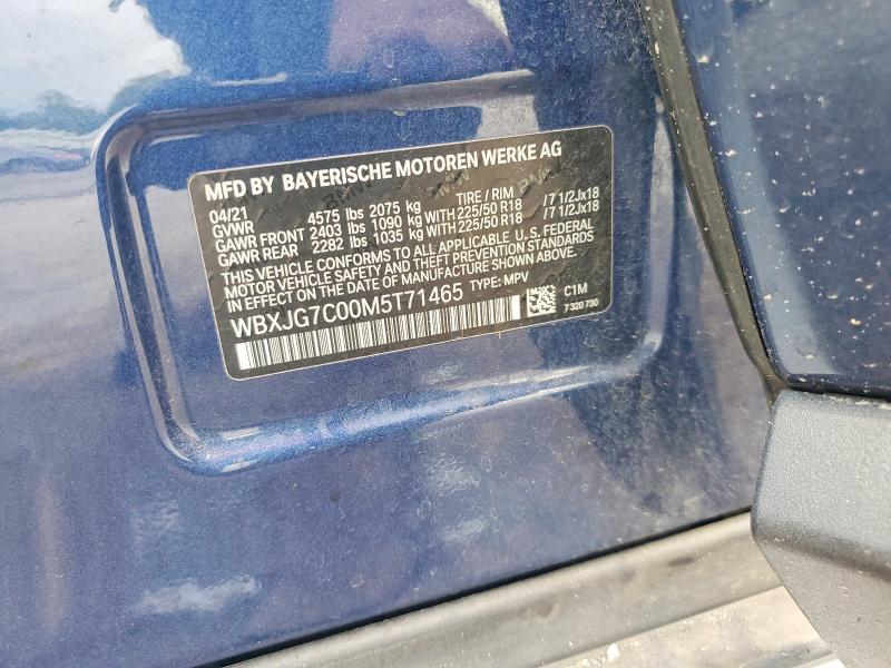 Aukcja sprzedaży 2021 Bmw X1, vin: WBXJG7C00M5T71465, numer aukcji: 63719376