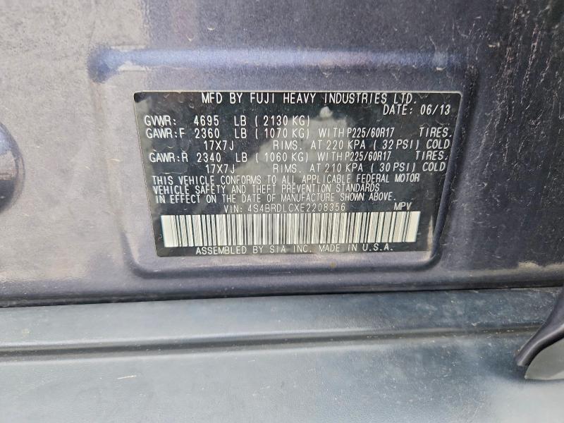 64967786 :رقم المزاد ، 4S4BRDLCXE2208356 vin ، 2014 Subaru Outback مزاد بيع