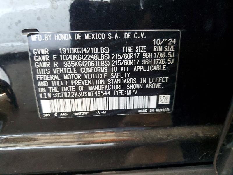 Продажа на аукционе авто 2025 Honda Hr-v, vin: 3CZRZ2H30SM749544, номер лота: 64161456