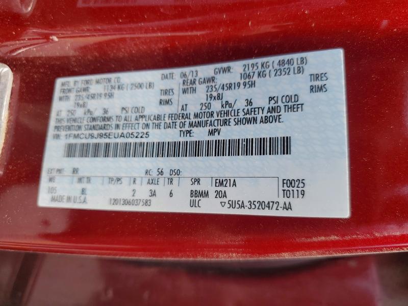 Продажа на аукционе авто 2014 Ford Escape, vin: 1FMCU9J95EUA05225, номер лота: 64222866