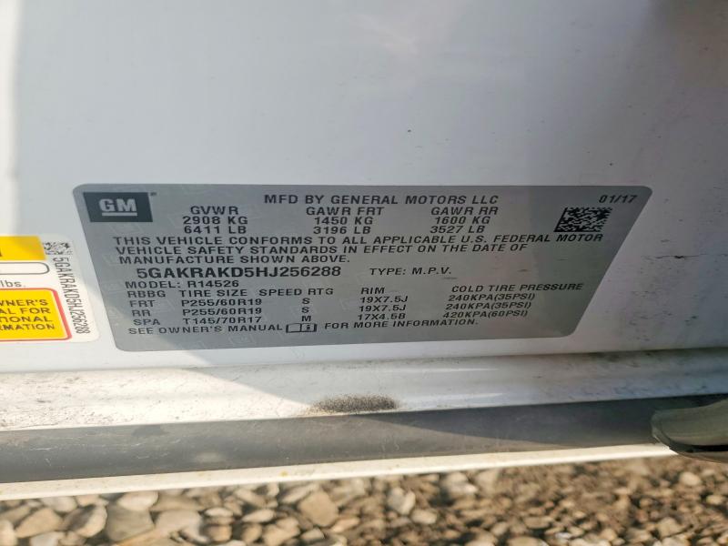 Aukcja sprzedaży 2017 Buick Enclave, vin: 5GAKRAKD5HJ256288, numer aukcji: 64944516