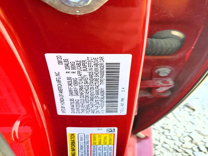 2020 Honda Accord მანქანა იყიდება აუქციონზე, vin: 1HGCV2F36LA028011, აუქციონის ნომერი: 65674216