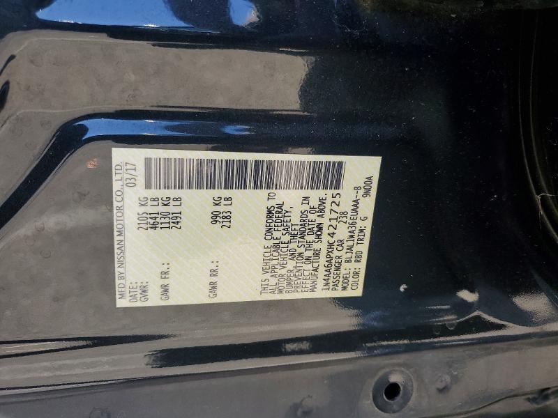 Aukcja sprzedaży 2017 Nissan Maxima, vin: 1N4AA6APXHC421725, numer aukcji: 61603756
