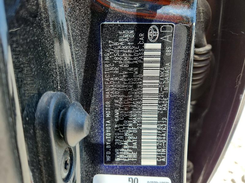 Продажа на аукционе авто 2018 Toyota Corolla, vin: 2T1BURHE6JC023470, номер лота: 63594976