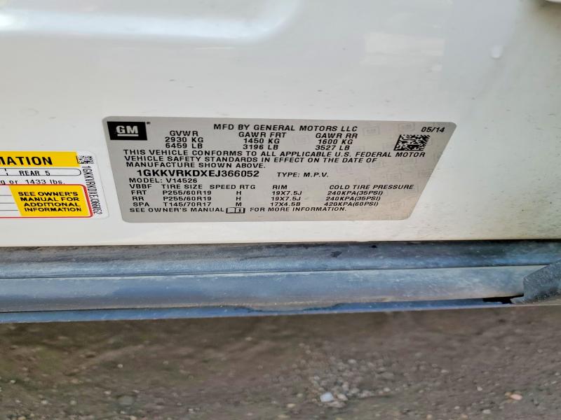 Aukcja sprzedaży 2014 Gmc Acadia, vin: 1GKKVRKDXEJ366052, numer aukcji: 64006106