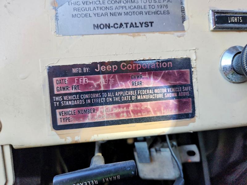 Aukcja sprzedaży 1976 Jeep Cj-7, vin: J6F93AA056863, numer aukcji: 65437336