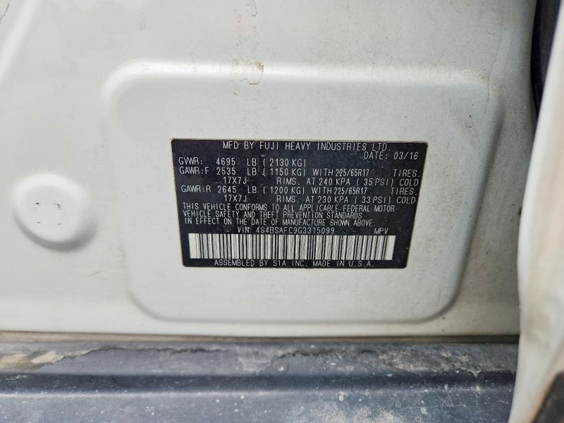 Aukcja sprzedaży 2016 Subaru Outback, vin: 4S4BSAFC9G3315099, numer aukcji: 64761836