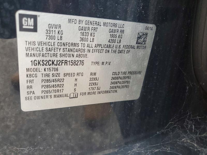 Продаж на аукціоні авто 2015 Gmc Yukon, vin: 1GKS2CKJ2FR158276, номер лоту: 65024186