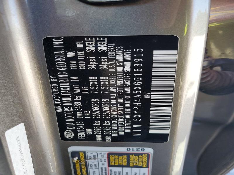 Продаж на аукціоні авто 2016 Kia Sorento, vin: 5XYPH4A5XGG163915, номер лоту: 66284096