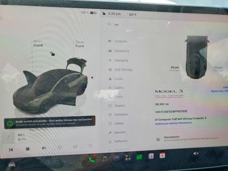 63371936 :رقم المزاد ، 5YJ3E1EC8PF507506 vin ، 2023 Tesla Model 3 مزاد بيع