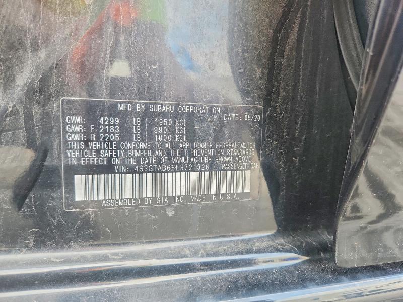 65095236 :رقم المزاد ، 4S3GTAB66L3721326 vin ، 2020 Subaru Impreza مزاد بيع