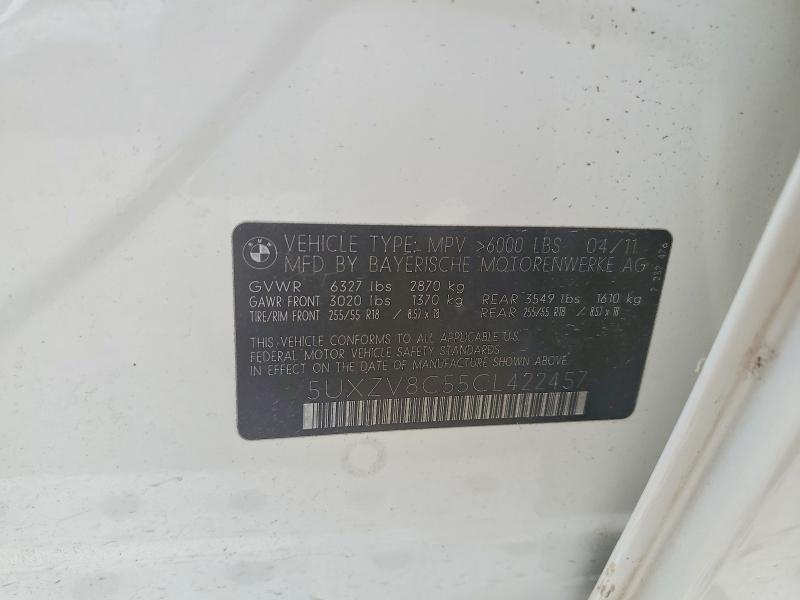 2012 Bmw X5 მანქანა იყიდება აუქციონზე, vin: 5UXZV8C55CL422457, აუქციონის ნომერი: 64637016