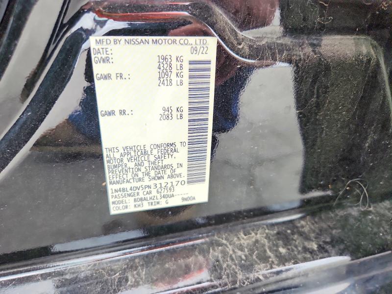 Aukcja sprzedaży 2023 Nissan Altima, vin: 1N4BL4DV5PN312170, numer aukcji: 65537316