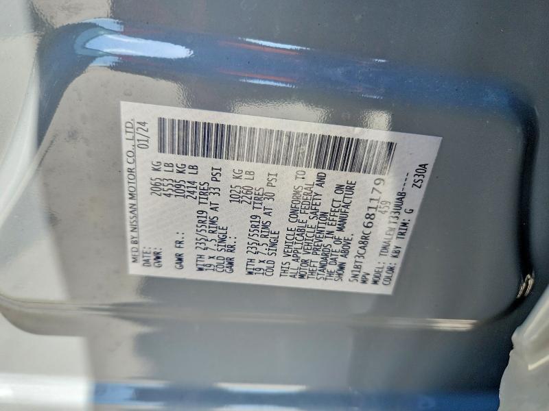 2024 Nissan Rogue მანქანა იყიდება აუქციონზე, vin: 5N1BT3CA8RC681179, აუქციონის ნომერი: 65335486