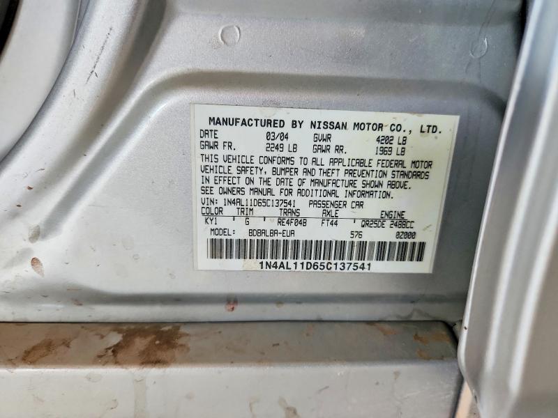 Aukcja sprzedaży 2005 Nissan Altima, vin: 1N4AL11D65C137541, numer aukcji: 64409666