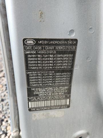 2006 Land Rover Lr3 მანქანა იყიდება აუქციონზე, vin: SALAG25436A392958, აუქციონის ნომერი: 63643946