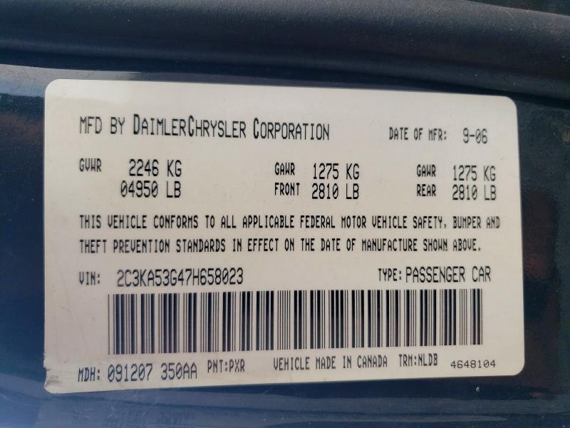 Aukcja sprzedaży 2007 Chrysler 300, vin: 2C3KA53G47H658023, numer aukcji: 64889116