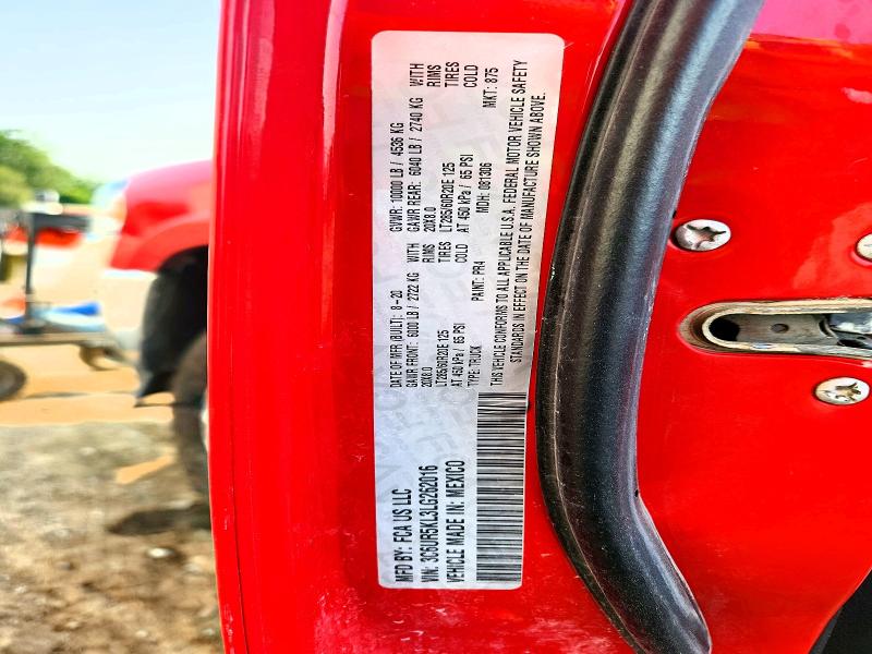 64808336 :رقم المزاد ، 3C6UR5KL3LG262016 vin ، 2020 Ram 2500 مزاد بيع