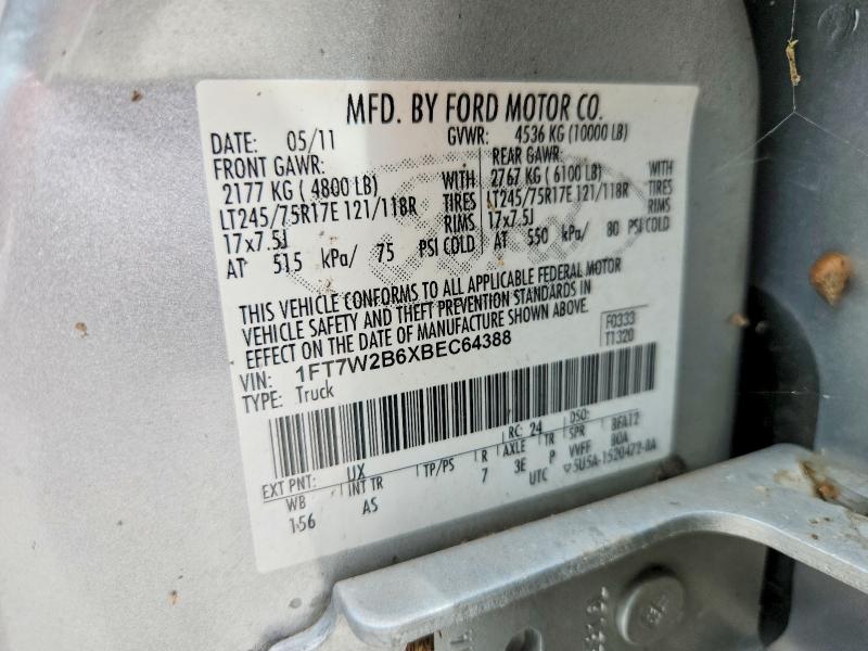 Aukcja sprzedaży 2011 Ford F250, vin: 1FT7W2B6XBEC64388, numer aukcji: 65499656