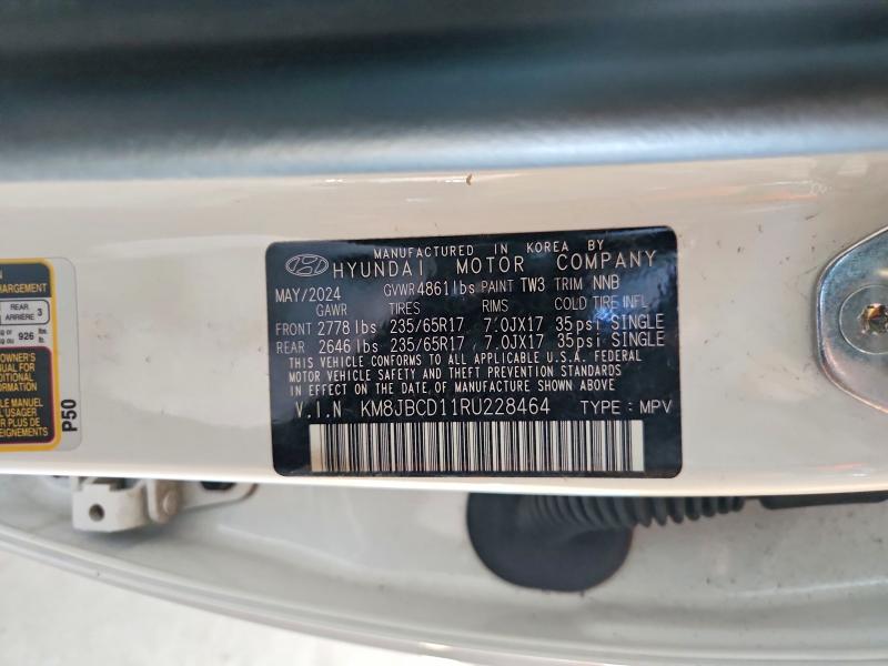 65862096 :رقم المزاد ، KM8JBCD11RU228464 vin ، 2024 Hyundai Tucson مزاد بيع